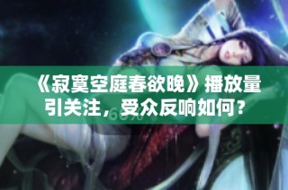 《寂寞空庭春欲晚》播放量引关注，受众反响如何？