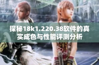 探秘18k1.220.38软件的真实成色与性能评测分析
