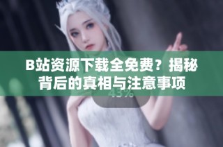 B站资源下载全免费？揭秘背后的真相与注意事项