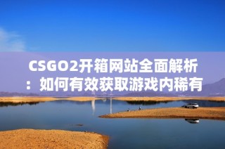 CSGO2开箱网站全面解析：如何有效获取游戏内稀有物品