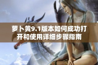 萝卜黄9.1版本如何成功打开和使用详细步骤指南