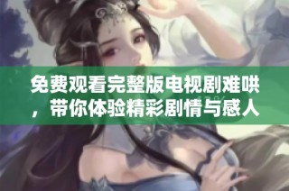 免费观看完整版电视剧难哄，带你体验精彩剧情与感人瞬间