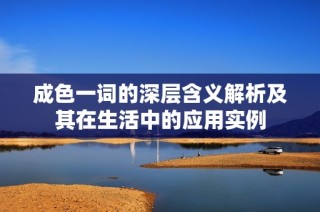 成色一词的深层含义解析及其在生活中的应用实例