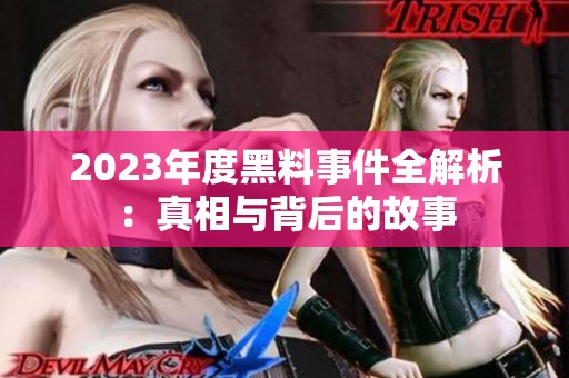 2023年度黑料事件全解析：真相与背后的故事