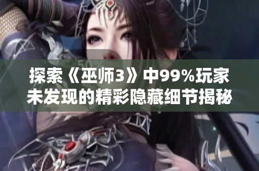 探索《巫师3》中99%玩家未发现的精彩隐藏细节揭秘