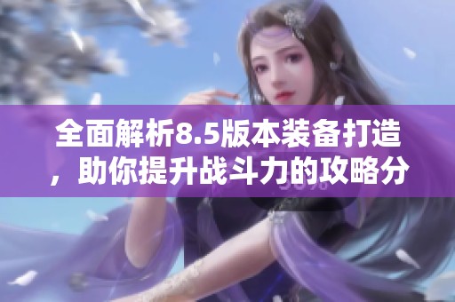 全面解析8.5版本装备打造，助你提升战斗力的攻略分享