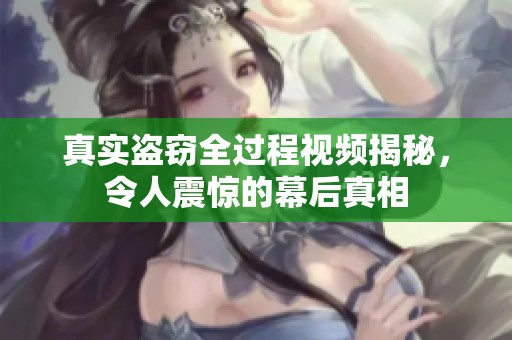 真实盗窃全过程视频揭秘，令人震惊的幕后真相
