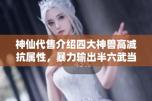 神仙代售介绍四大神兽高减抗属性，暴力输出半六武当搭配天山提升战斗力攻略