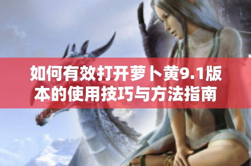 如何有效打开萝卜黄9.1版本的使用技巧与方法指南