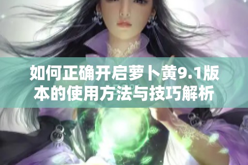 如何正确开启萝卜黄9.1版本的使用方法与技巧解析