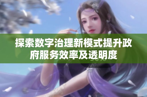 探索数字治理新模式提升政府服务效率及透明度