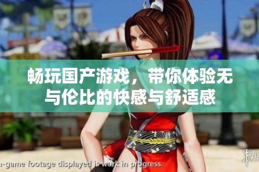 畅玩国产游戏，带你体验无与伦比的快感与舒适感